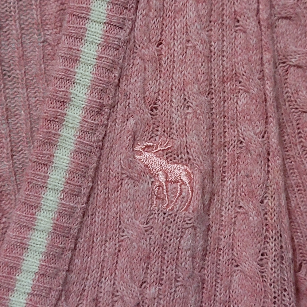 2000s Bubblegum Pink Abercrombie & Fitch Rabbit Hair 3/4 Sleeve Knit Sweater - Picture 6 of 7